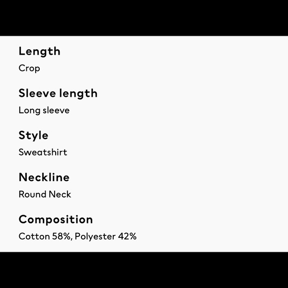 New with tag! H&M cropped sweatshirt - Picture 4 of 7